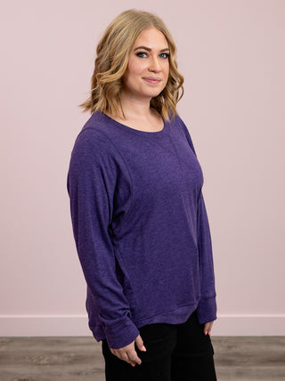 *NEW* Melissa LONG Sleeve Sweatshirt | 2 Tone Purple