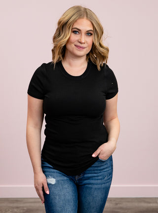 Jennifer Short Sleeve Top | Black