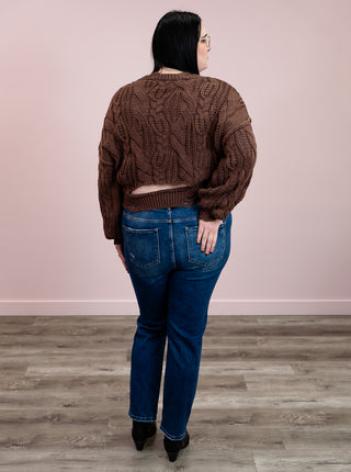 *NEW* Alive Cable Knit Sweater | Chocolate