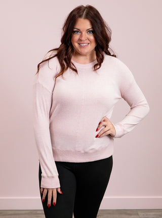 Keep Moving Brushed Pullover | Blush