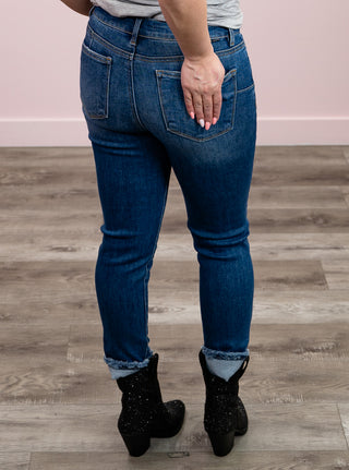 *NEW* Risen Jeans | Mid Rise Tummy Control Crop Skinny | Dark Wash | Johnny