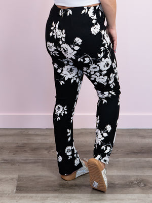 *FINAL SALE* Love & Lust Work Pant | Black & Ivory Floral