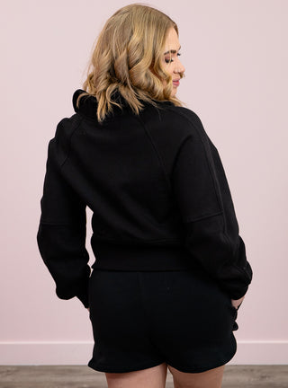 Jill Half Zip Fleece Sweatshirt | Black