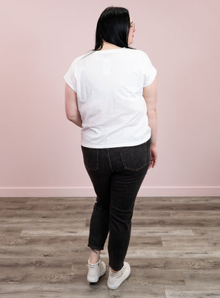 *NEW* Kaia Round Neck Tee | White