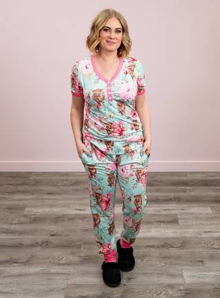 *NEW* Shirley Matching Set | Tee & Joggers | Spring Pink Cow