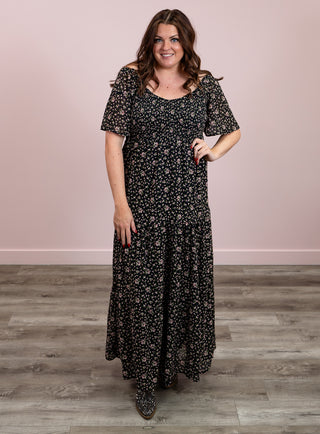 *NEW* Marcella Smocked Maxi Dress | Black Floral