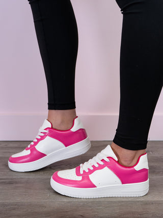 *FINAL SALE* Raine Sneakers | Fuchsia & White