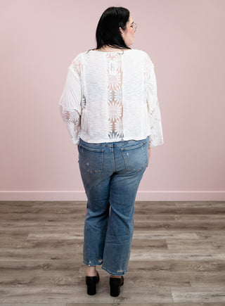 Well Done Flare Sleeve Top | Ivory