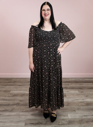 *NEW* Marcella Smocked Maxi Dress | Black Floral