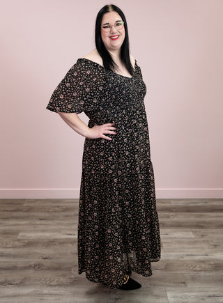 *NEW* Marcella Smocked Maxi Dress | Black Floral