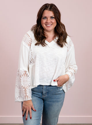 Well Done Flare Sleeve Top | Ivory