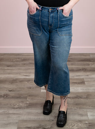 *NEW* Judy Blue | High Rise | Cropped Wide Leg Mid Wash | Jethro