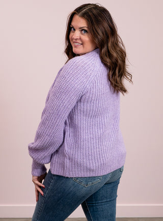 RD Style | Loretta Raglan Sleeve V Neck Cardigan | Lilac Mix