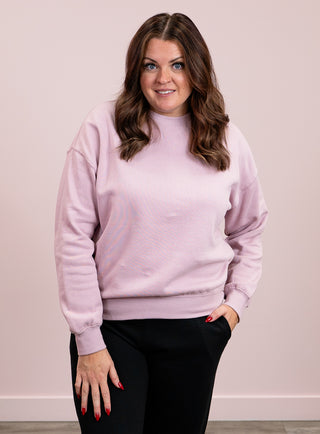 Airdrie Fleece Crew Neck Sweatshirt | Dawn Pink