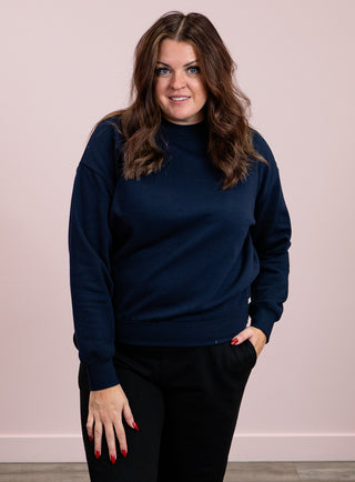 Airdrie Fleece Crew Neck Sweatshirt | Deep Navy