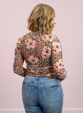 PREORDER Shirley Maggie Mesh Top | Leopard Floral - shipping mid March