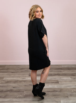 *NEW* Mandie T-Shirt Pocket Dress | Black