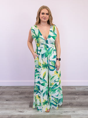 Vicky Floral Jumpsuit | Green