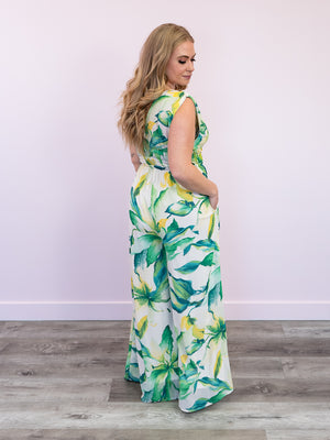 Vicky Floral Jumpsuit | Green