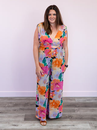 *FINAL SALE* Vicky Floral Jumpsuit | Pink & Lavender