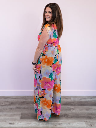 *FINAL SALE* Vicky Floral Jumpsuit | Pink & Lavender