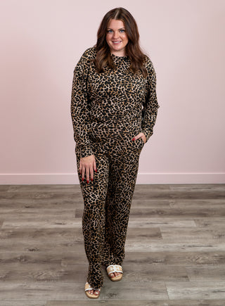 Second Skin | Victoria Printed Soft Knit Pant | Leopard