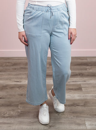 DEX | Pure Bliss Knit Denim Jogger | Light Blue Wash