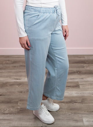 DEX | Pure Bliss Knit Denim Jogger | Light Blue Wash