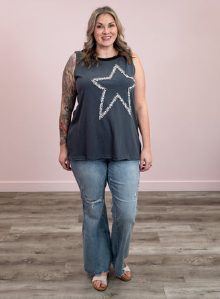 *NEW* Lucky Star Tunic Tank | Metal Grey