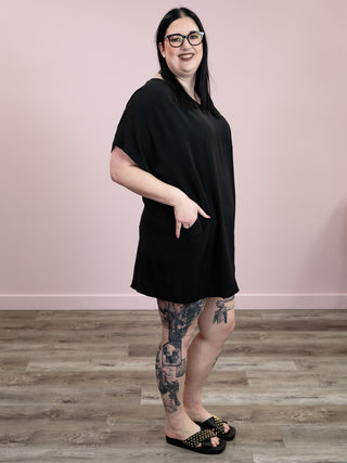 *NEW* Mandie T-Shirt Pocket Dress | Black