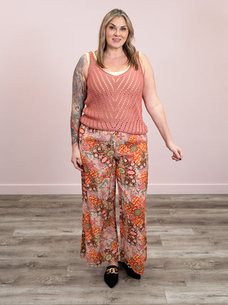 *NEW* DEX | Easy Elegance Wide Leg Flowy Pant | Medallion Floral