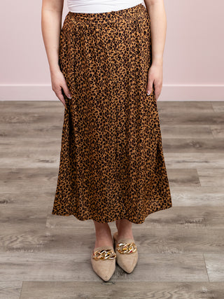 *NEW* DEX | Wild Chic Button Front Midi Skirt | Mini Leopard