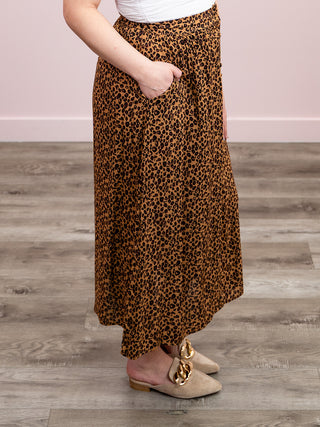 *NEW* DEX | Wild Chic Button Front Midi Skirt | Mini Leopard