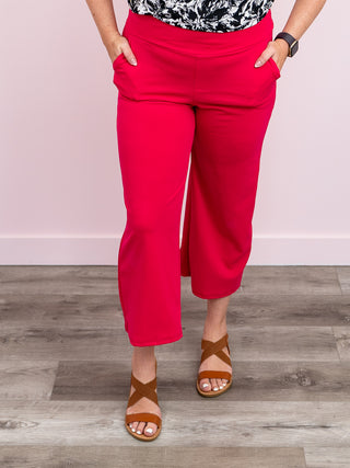 *FINAL SALE* Kerry Cropped Work Pant | Fuchsia