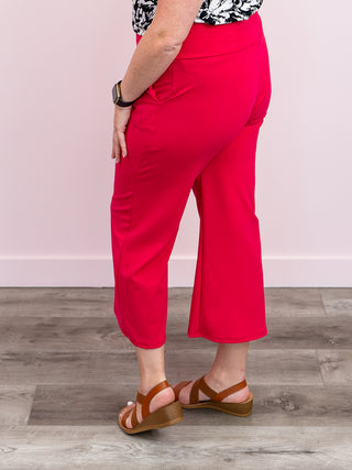 *FINAL SALE* Kerry Cropped Work Pant | Fuchsia