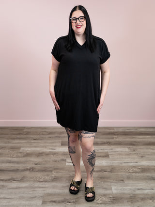 *NEW* Easy Breezy Tee Dress | Black