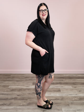 *NEW* Easy Breezy Tee Dress | Black