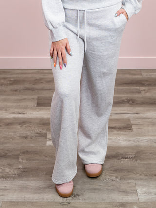 Devon Fleece Straight Leg Jogger | Ice Grey