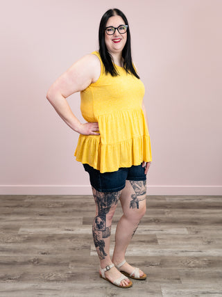 *NEW* Golden Dream Babydoll Tank | Yellow