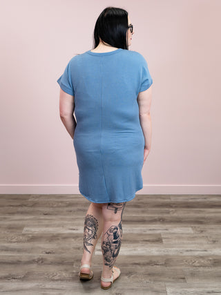 *NEW* Step In Time Ribbed Dress | Vintage Denim