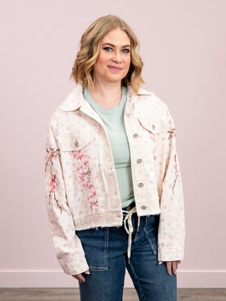 *NEW* Closer To Fine Flower Patch Jacket | Cream