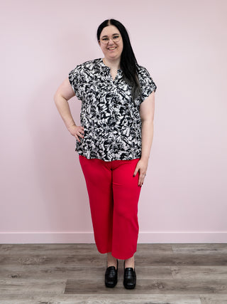 *FINAL SALE* Kerry Cropped Work Pant | Fuchsia