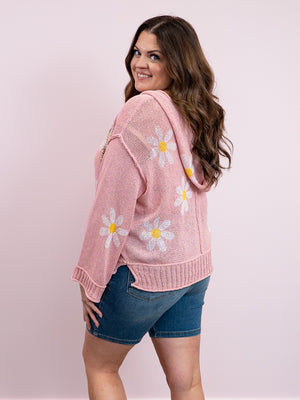 *FINAL SALE* Hazy Dazy Hooded Sweater | Strawberry Milk