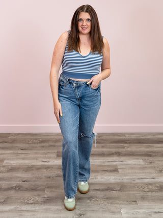 *NEW* Steffie Seamless Bra Tank | Dusty Blue