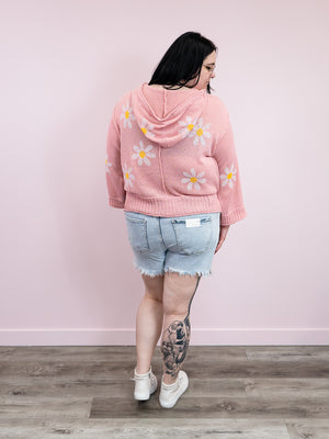 *FINAL SALE* Hazy Dazy Hooded Sweater | Strawberry Milk