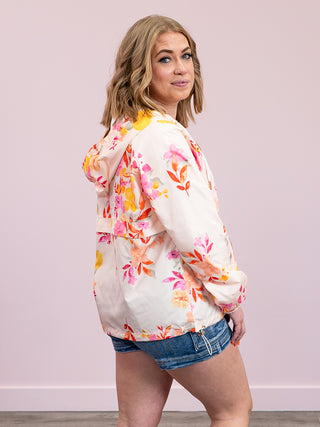 *FINAL SALE* Pretty Floral Half Zip Windbreaker | Floral