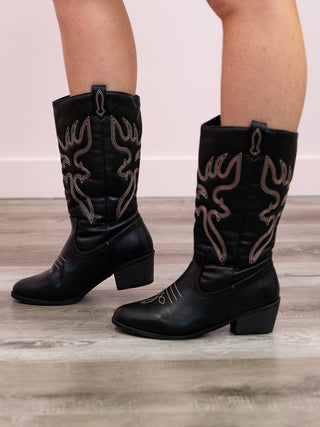 *FINAL SALE* Anna-May Cowboy Boots | Black