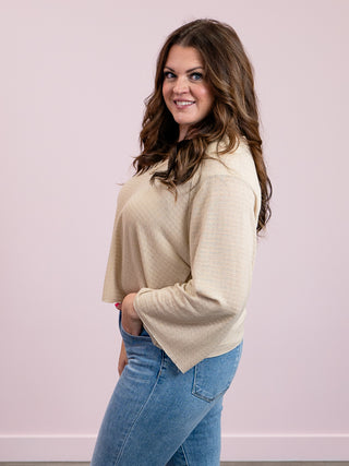 *FINAL SALE* Alaina V Neck Long Sleeve | Latte