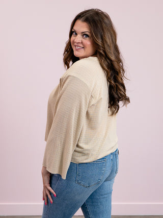 *FINAL SALE* Alaina V Neck Long Sleeve | Latte