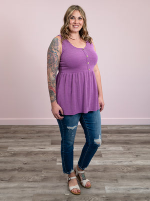 Zoey Button Front Tank | Purple